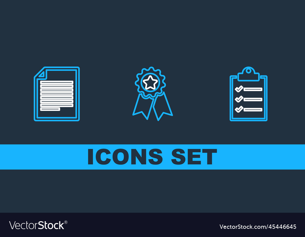 Set line clipboard with checklist document