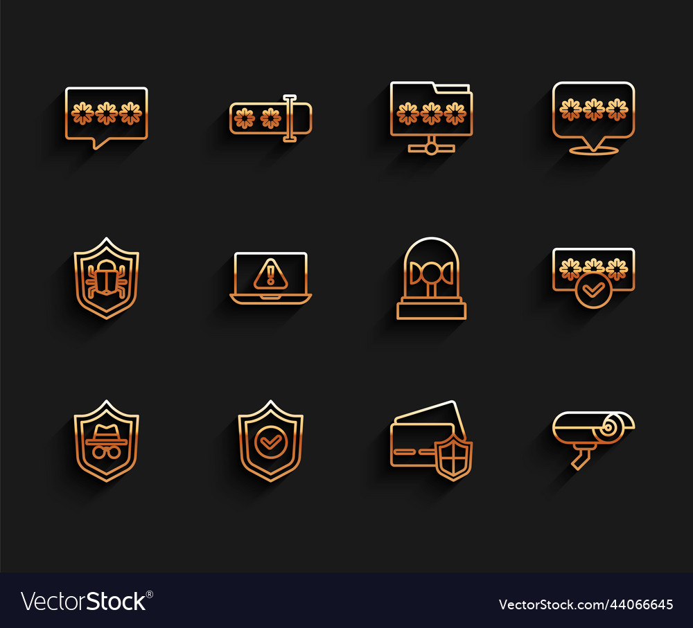 Set line incognito mode shield with check mark