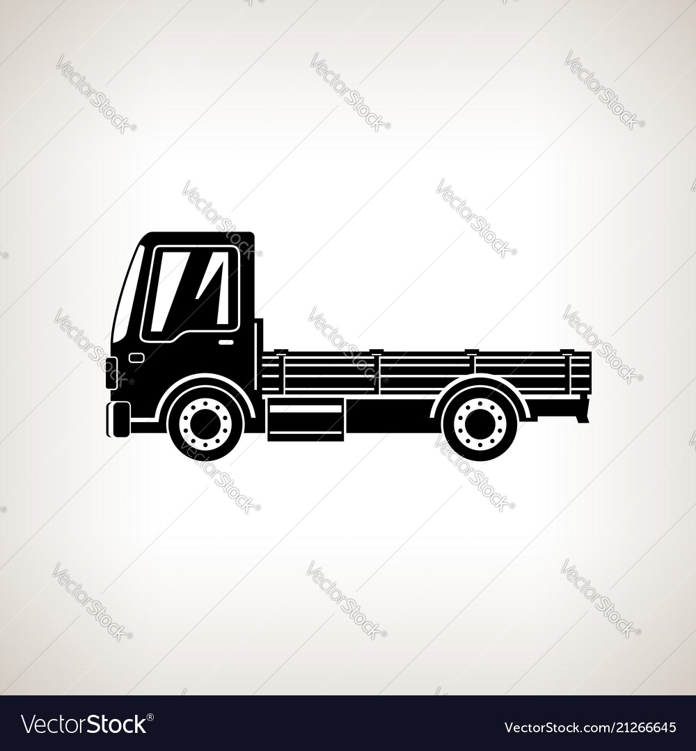 Silhouette mini lorry without load isolated vector image Silhouette mini lorry without load isolated