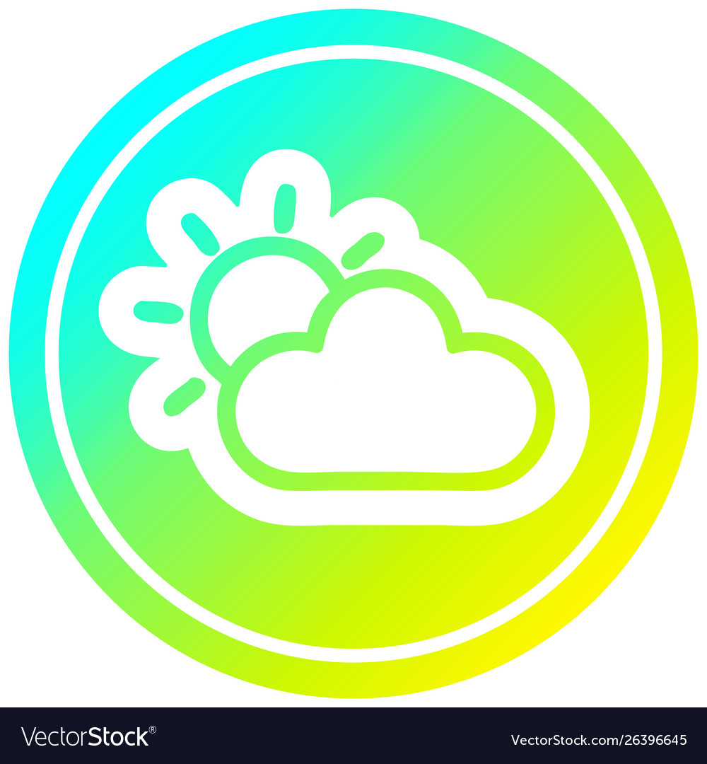 Sun and cloud circular in cold gradient spectrum