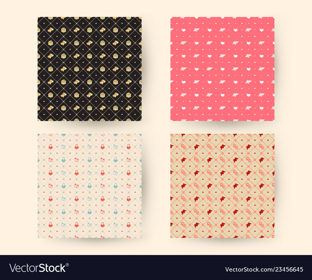 Valentines Day Seamless Patterns
