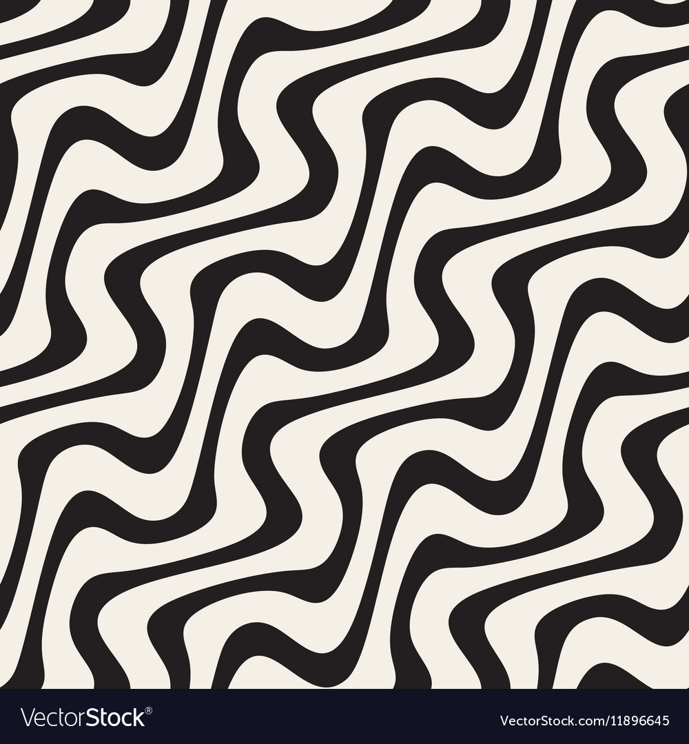 Wavy lines hand drawn pattern abstract freehand Vector Image