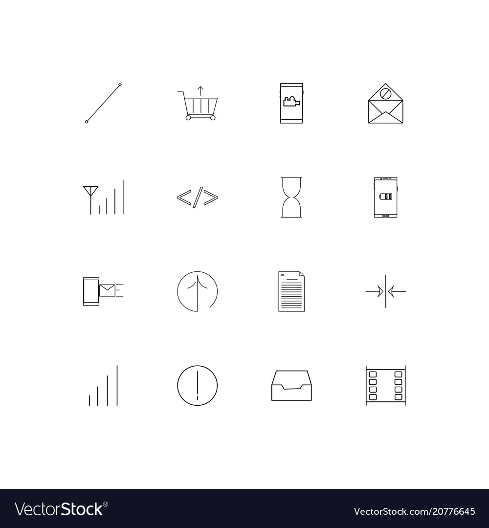 Web linear thin icons set outlined simple