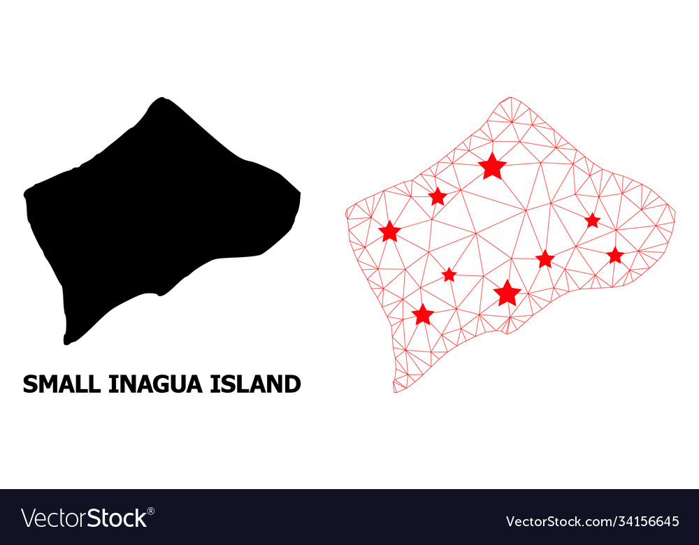 Wire frame polygonal map small inagua island