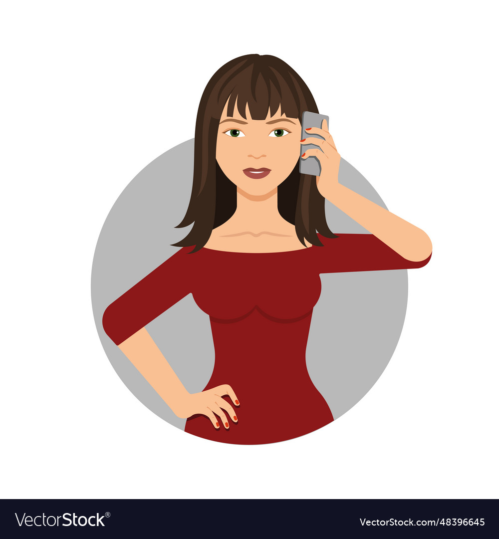 Woman talking on mobile phone icon Royalty Free Vector Image