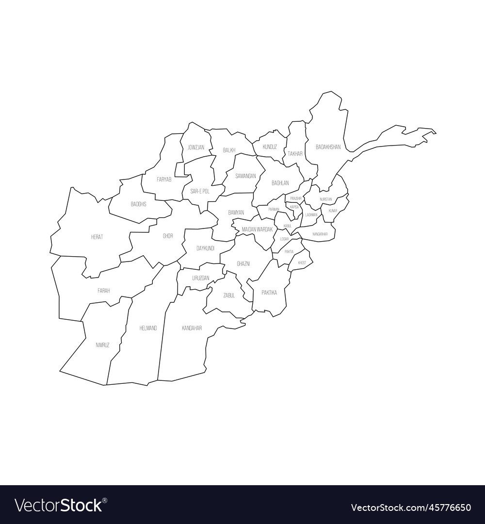 Afghanistan political map of administrative vector image Afghanistan political map of administrative