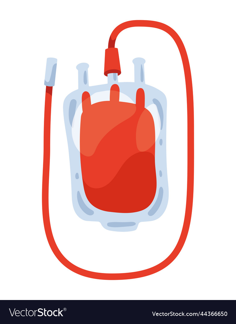 Blood donation bag Royalty Free Vector Image - VectorStock