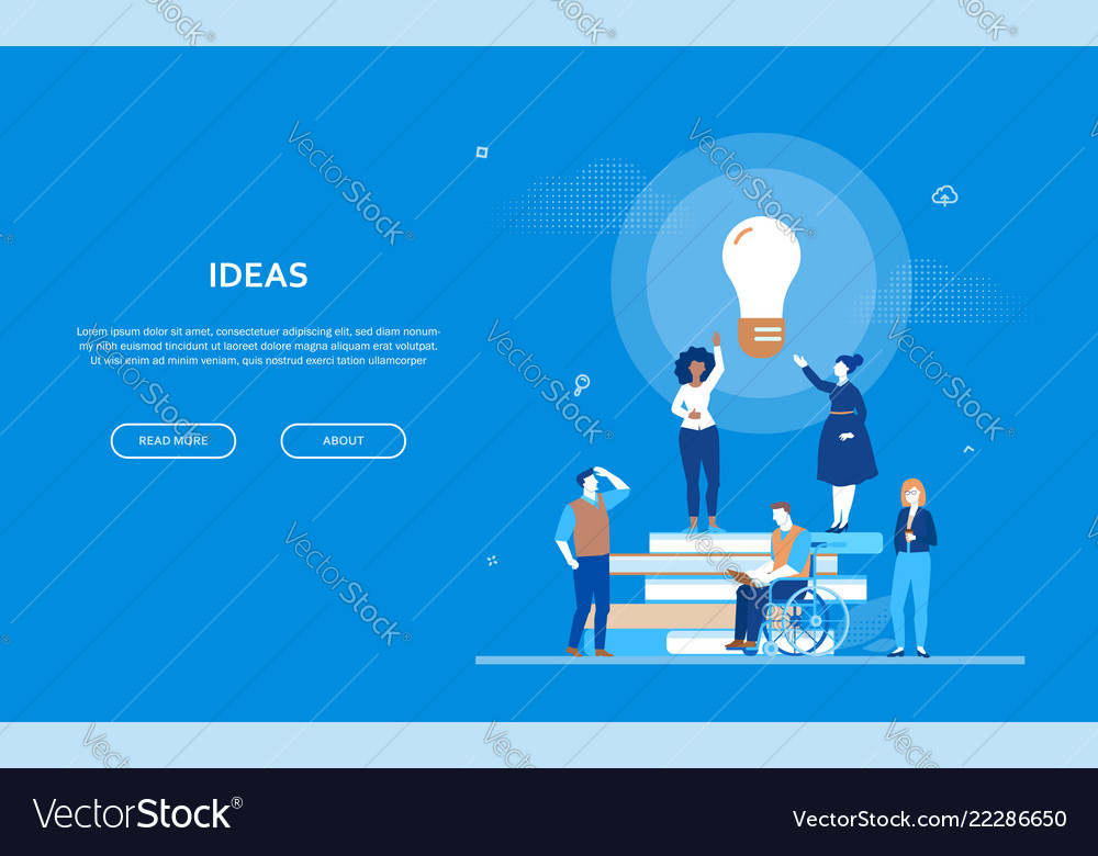 Bright Ideas Flat Design Style Colorful Banner Vector Image
