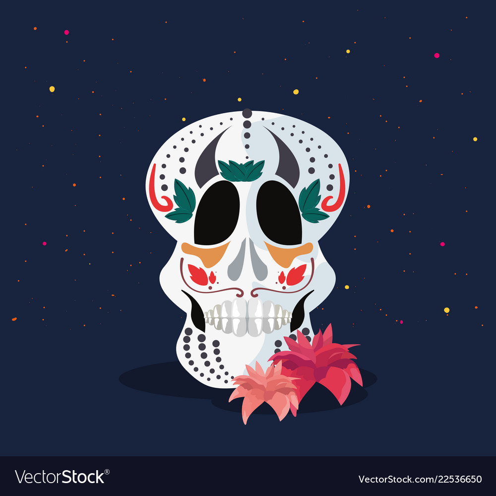 skull day of the dead vector