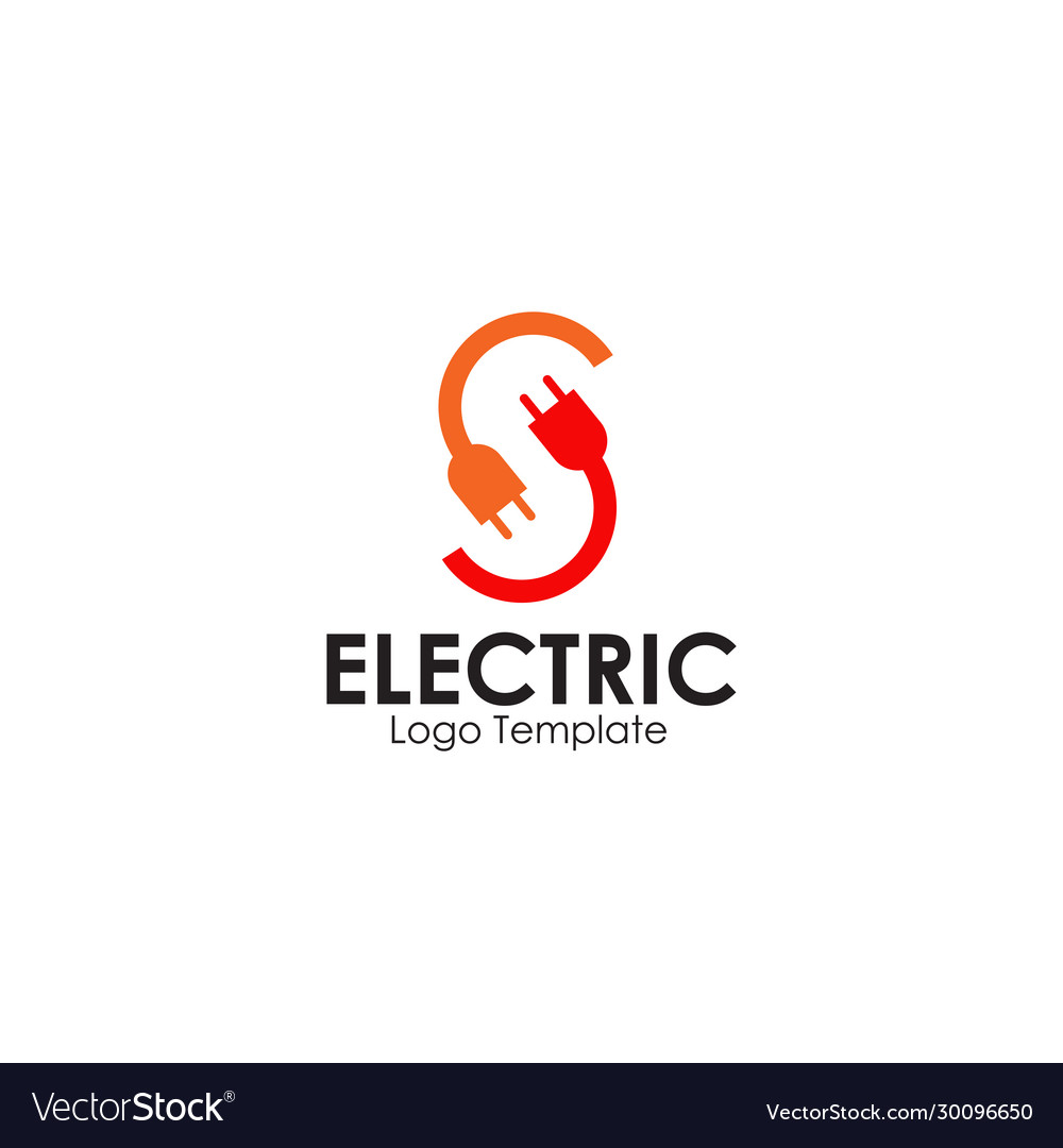 Electric plug in logo design template Royalty Free Vector