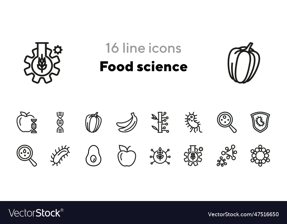 Food science line icon set