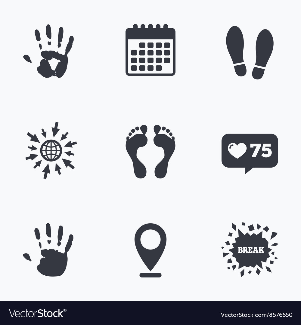 Footprint and Handprint Icons