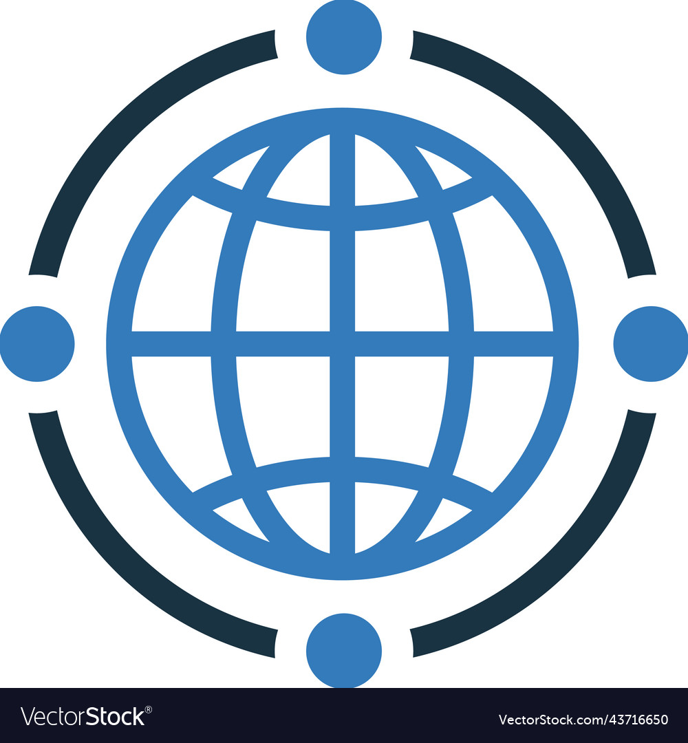 Global communication support icon simple editable