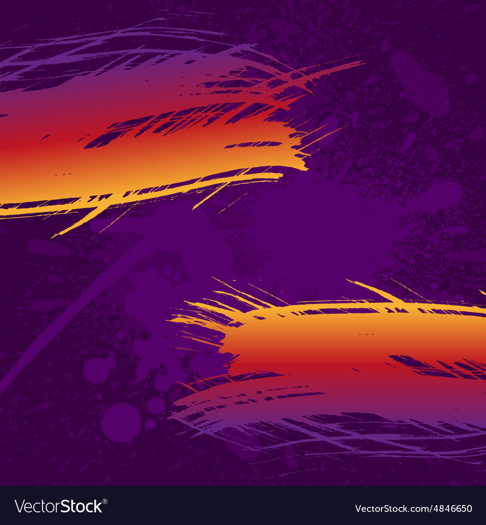 Grunge Colorful Brush Strokes On Dark Purple Paint Grunge Colorful Brush Strokes On Dark Purple Paint Vector Image