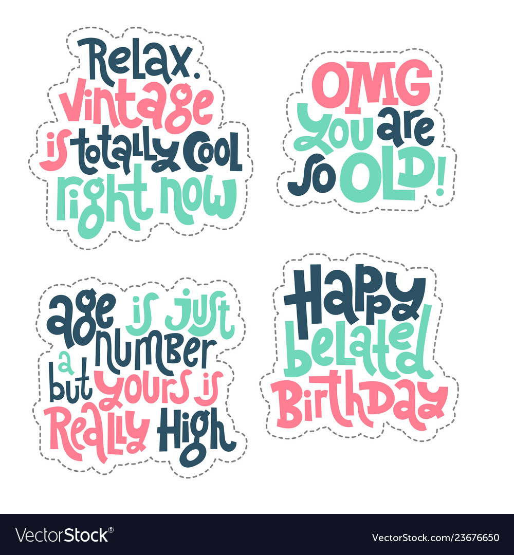 irreverent birthday sticker set design template birthday tag template