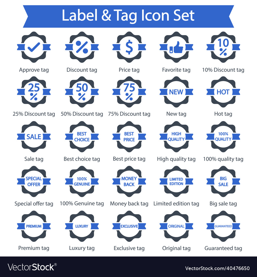 Label tag icon set