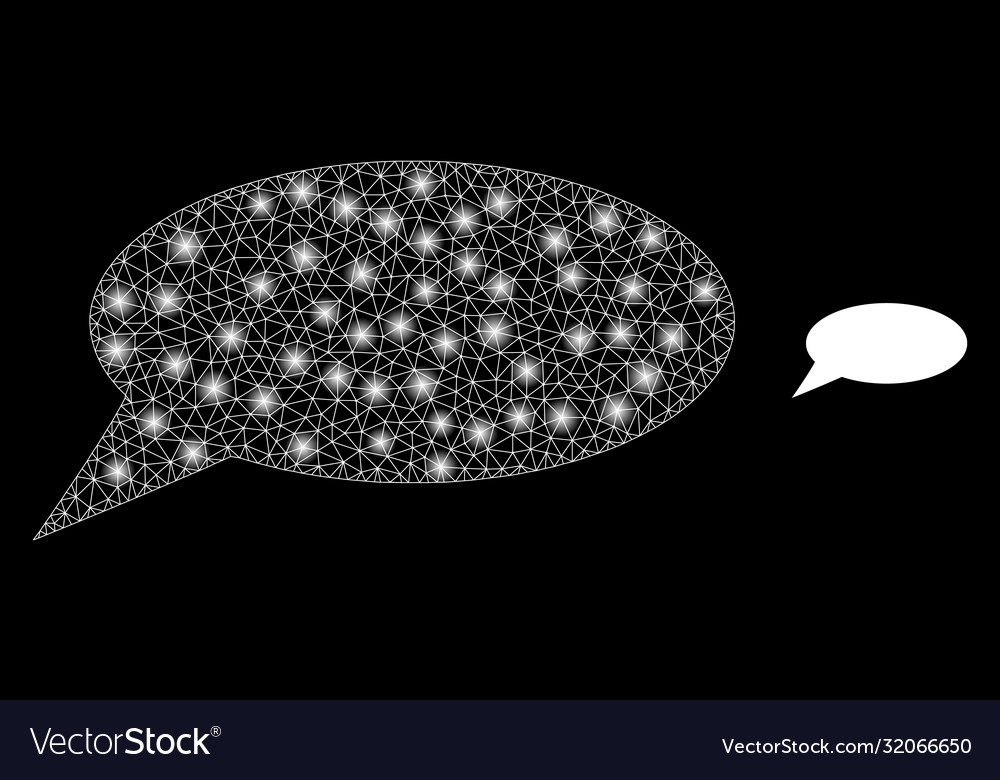 Message cloud - bright web network with lightspots Vector Image Message cloud - bright web network with lightspots