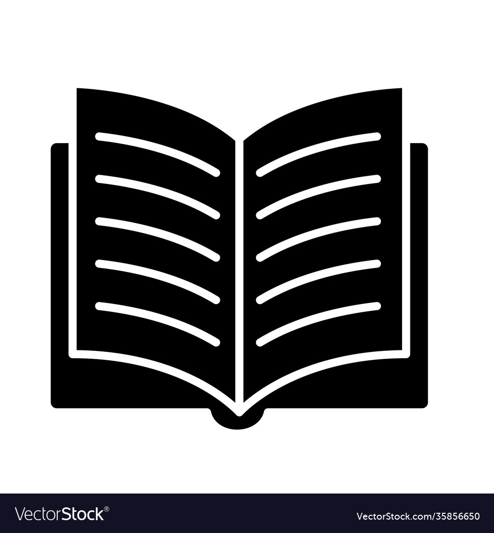 Open book silhouette style icon design Royalty Free Vector