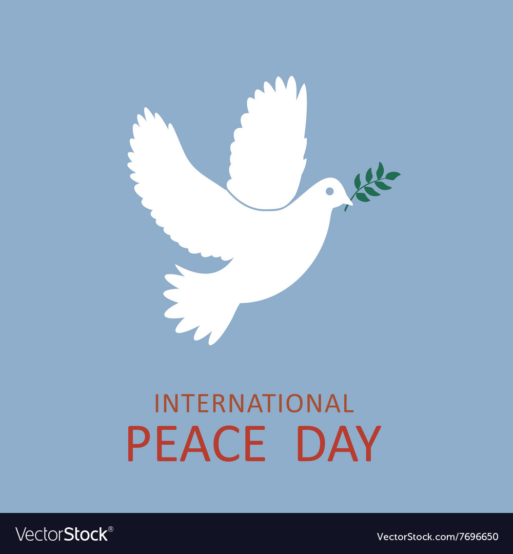 Peace dove with olive branch Royalty Free Vector Image