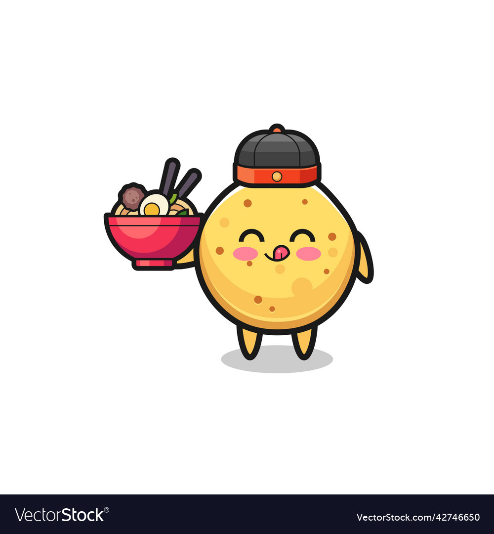 Potato chip as chinese chef mascot holding