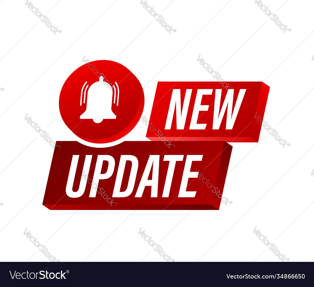 Red new update banner in modern style web design