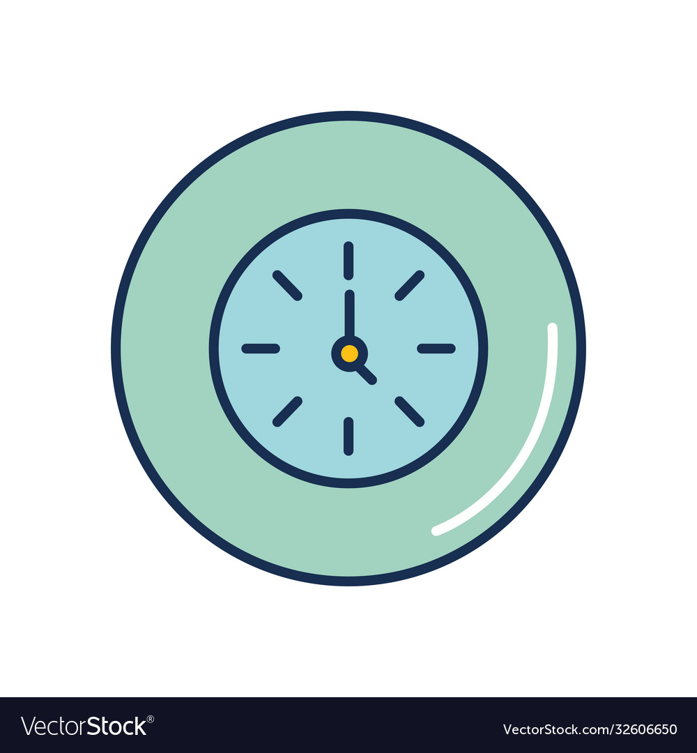 Round clock icon line fill style