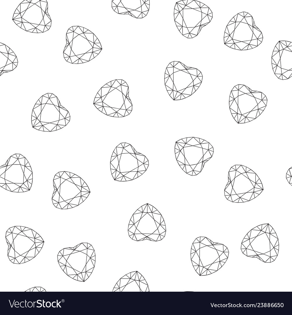 Seamless pattern with polygonal heart vector image Seamless pattern with polygonal heart