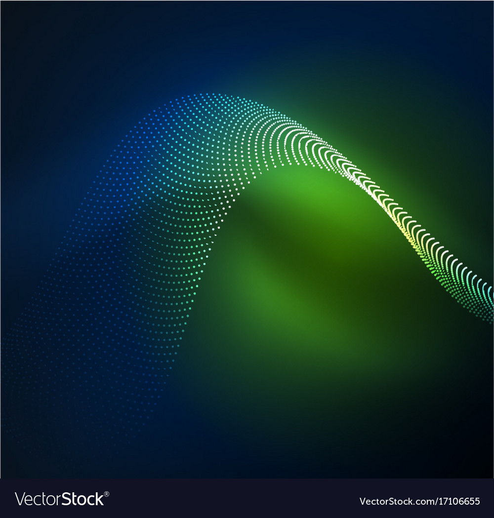 3d illuminated wave of glowing particles Vector Image