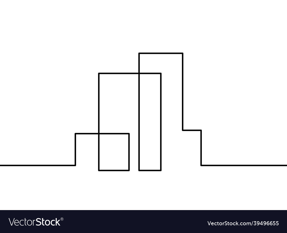 Abstract architecture as continuous lines drawing Vector Image Abstract architecture as continuous lines drawing