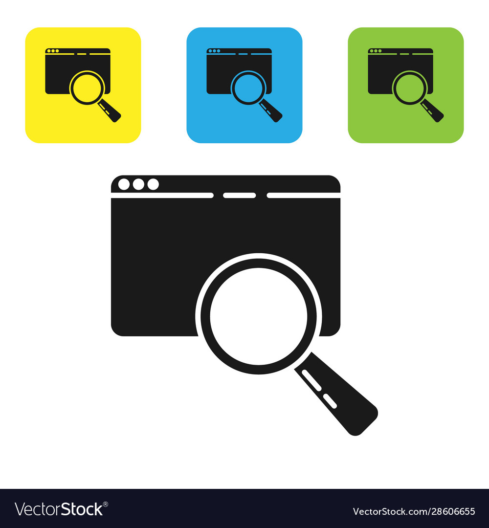 Black search in a browser window icon isolated Vector Image Black search in a browser window icon isolated
