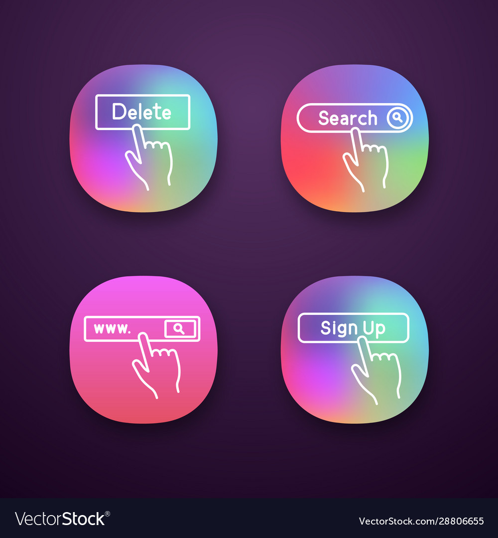 Click app icons set Vector Image Click app icons set