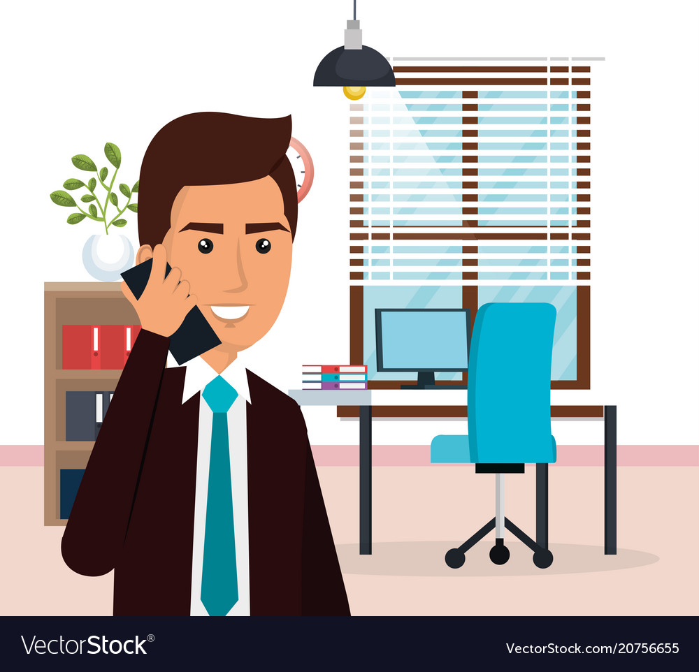 Elegant businessman in the office scene