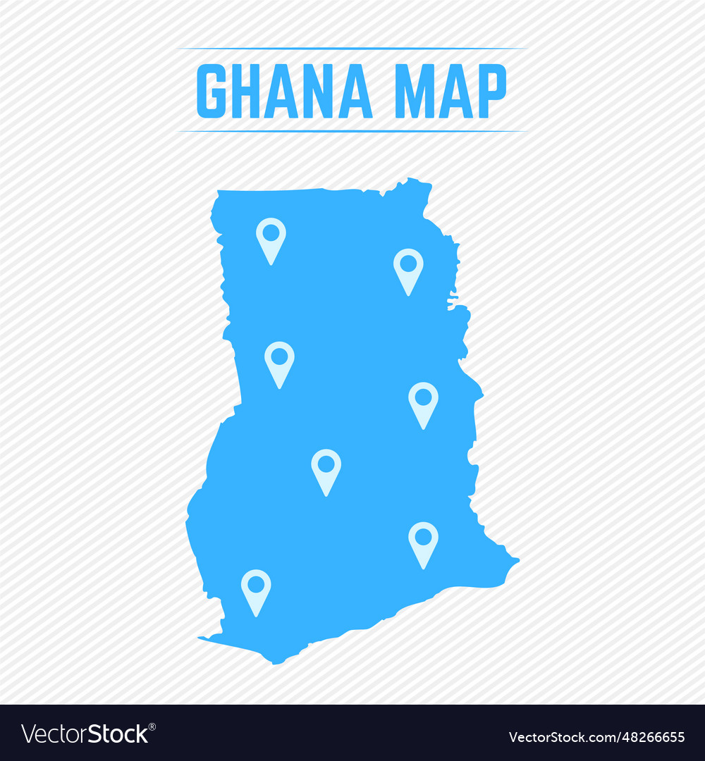 Ghana simple map with icons