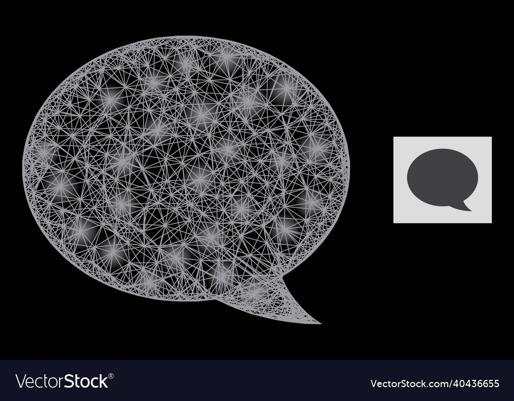 Glitter hatched mesh message cloud with lightspots