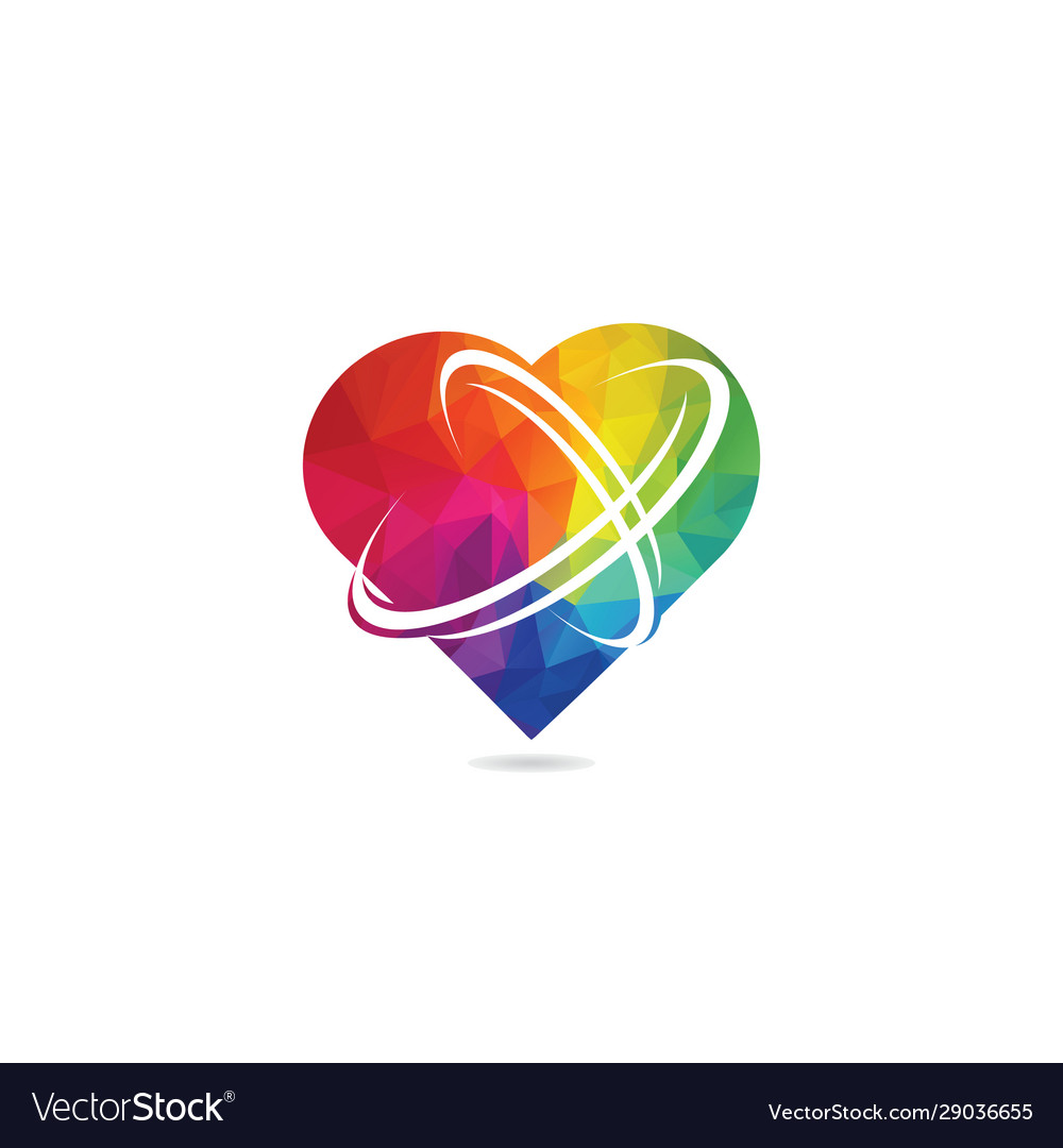 Heart shape networking logo design