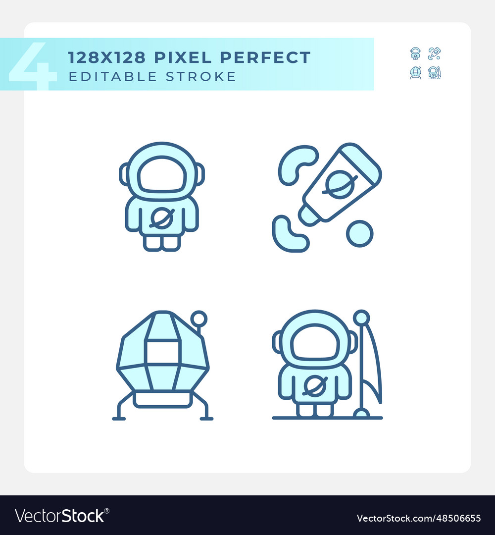 Moon mission pixel perfect light blue icons