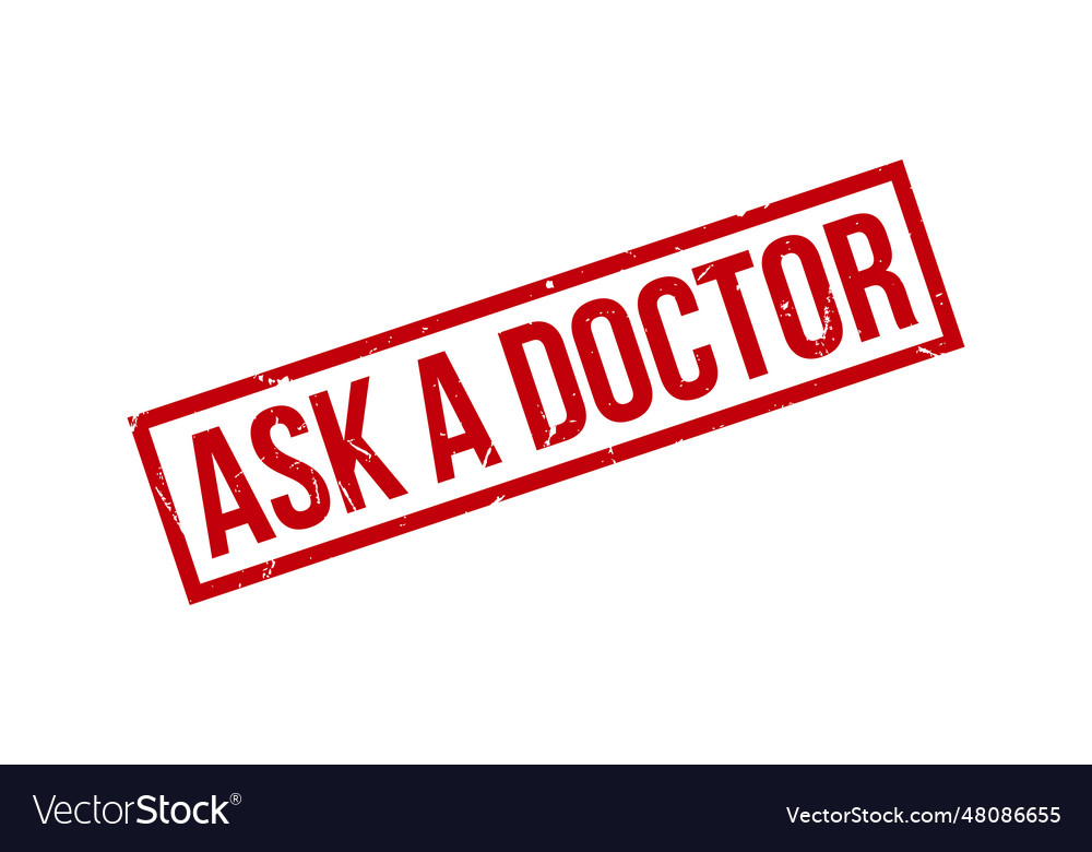 Red ask a doctor rubber stamp seal Royalty Free Vector Image