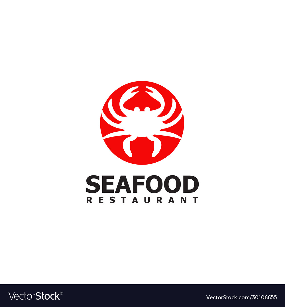 Seafood restaurant with crab icon design Vector Image