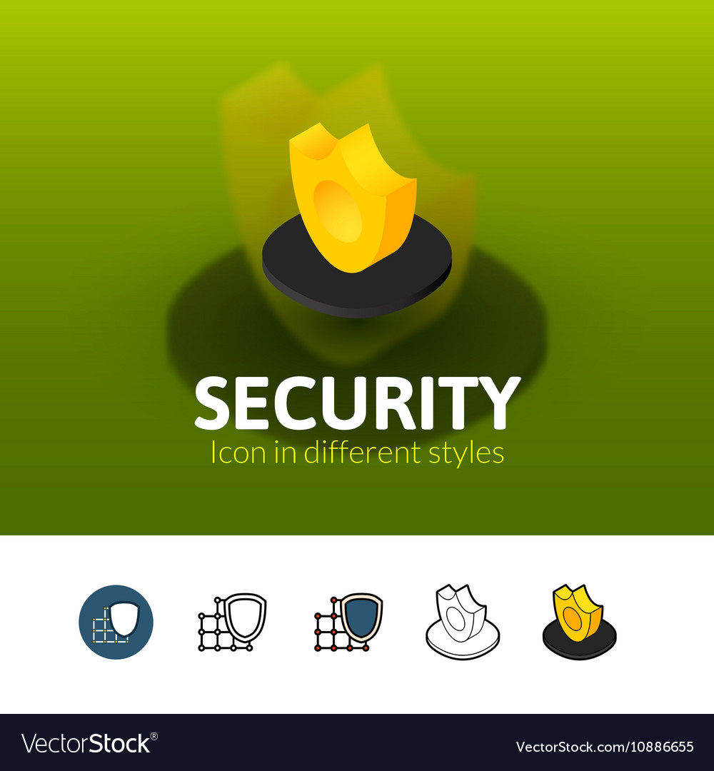 Security icon in different style Royalty Free Vector Image