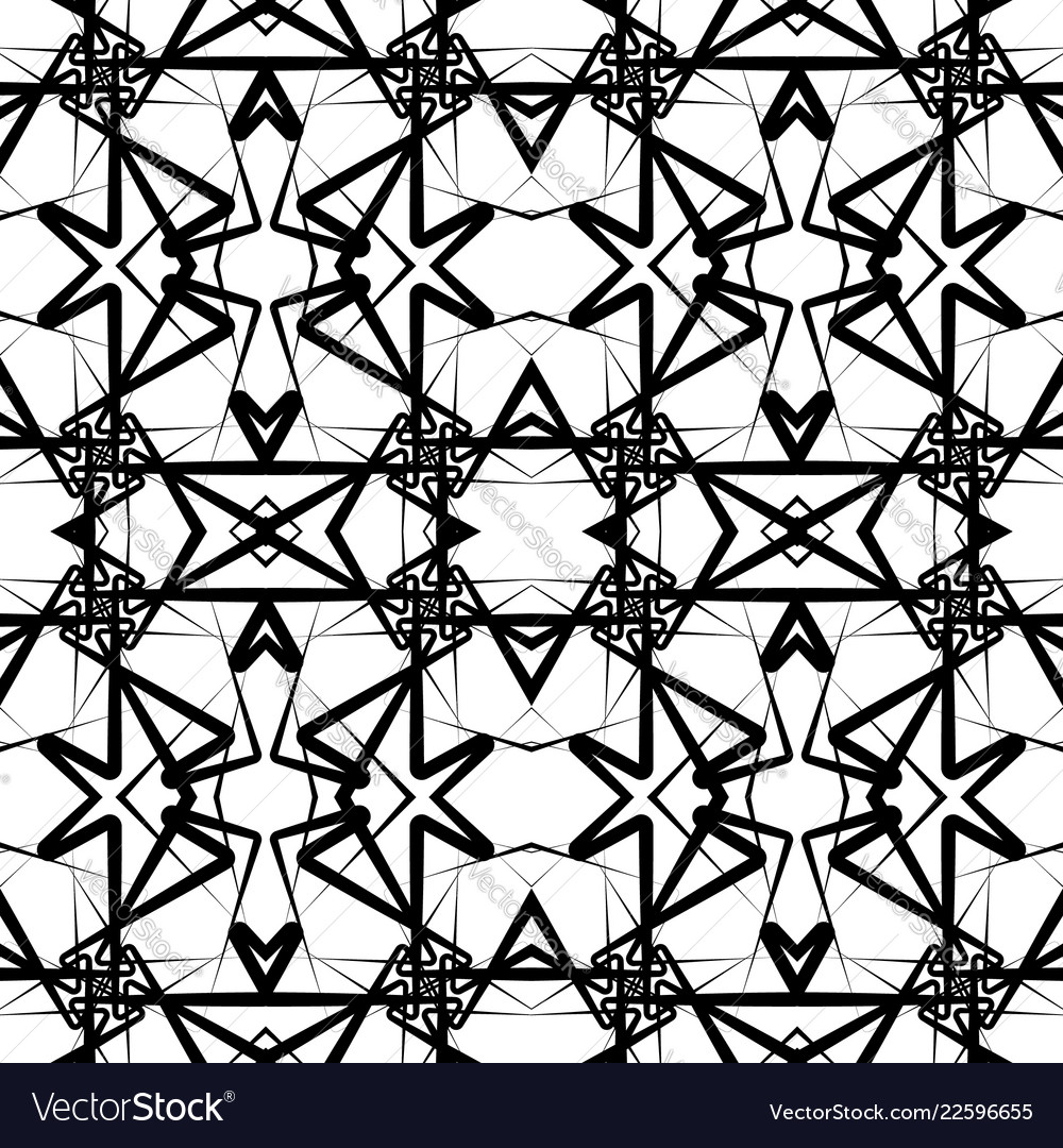 Symmetrical repeatable pattern with random lines vector image Symmetrical repeatable pattern with random lines