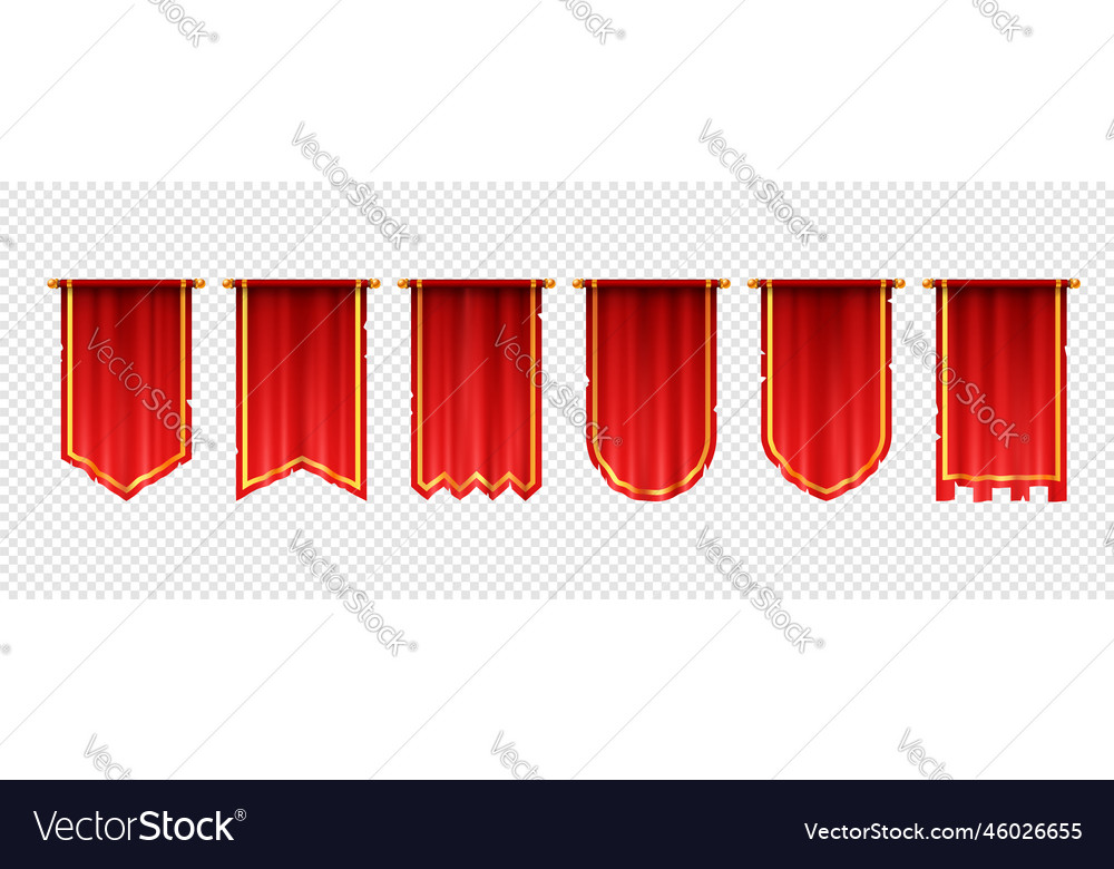 Premium Vector  Red medieval banner flag in cartoon style game interface