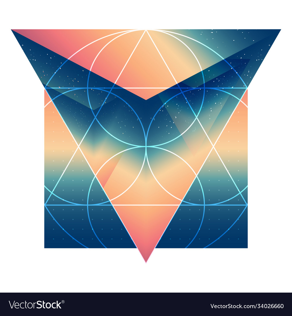 Abstract isometric prism with reflection vector image Abstract isometric prism with reflection