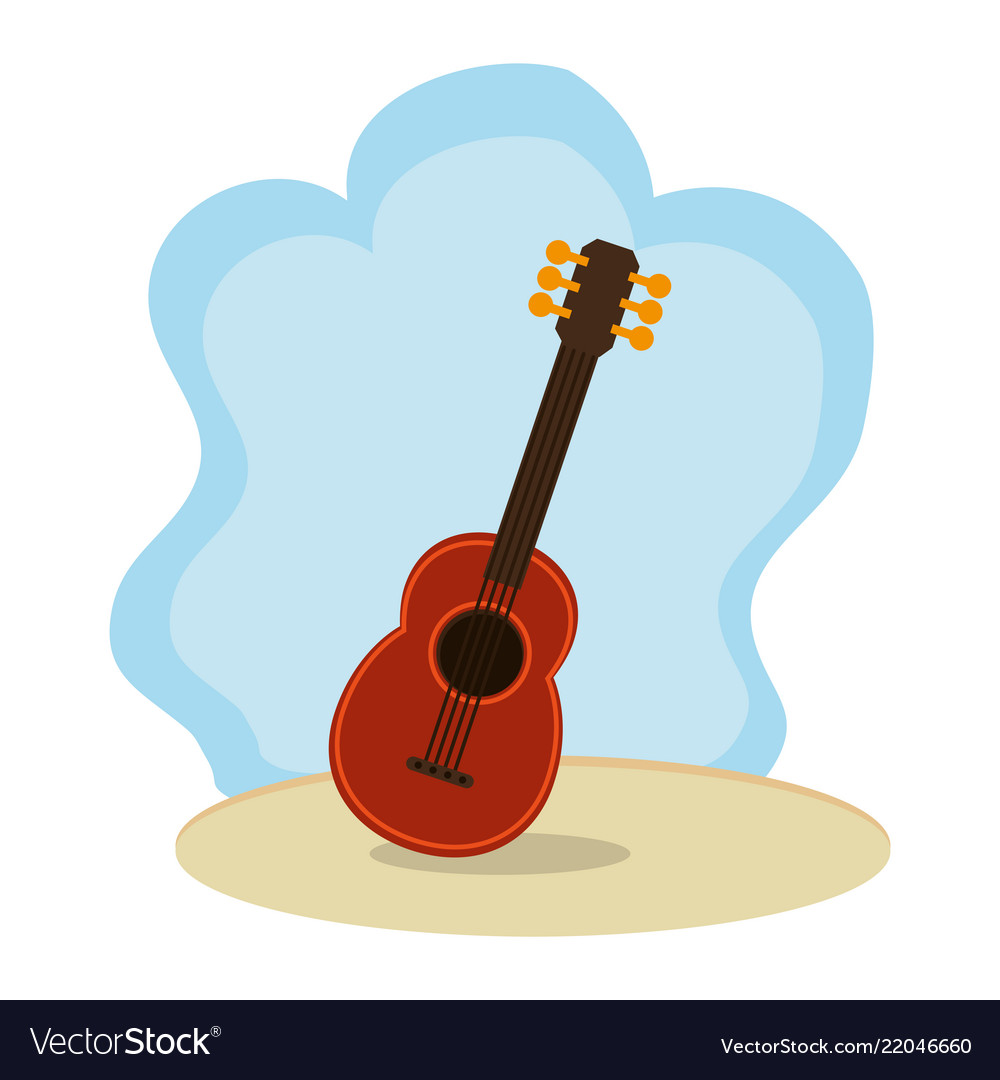 Strandlandschaft mit Gitarre