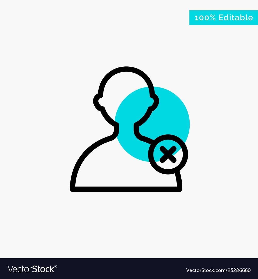 Delete man user turquoise highlight circle point