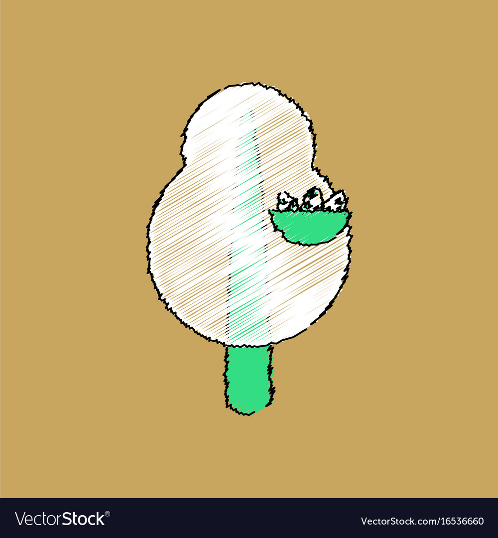 Flat shading style icon tree and nest