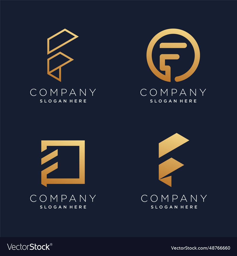 Buchstaben f Logo Design Element Sammlung Vector Image Buchstaben f Logo Design Element Sammlung
