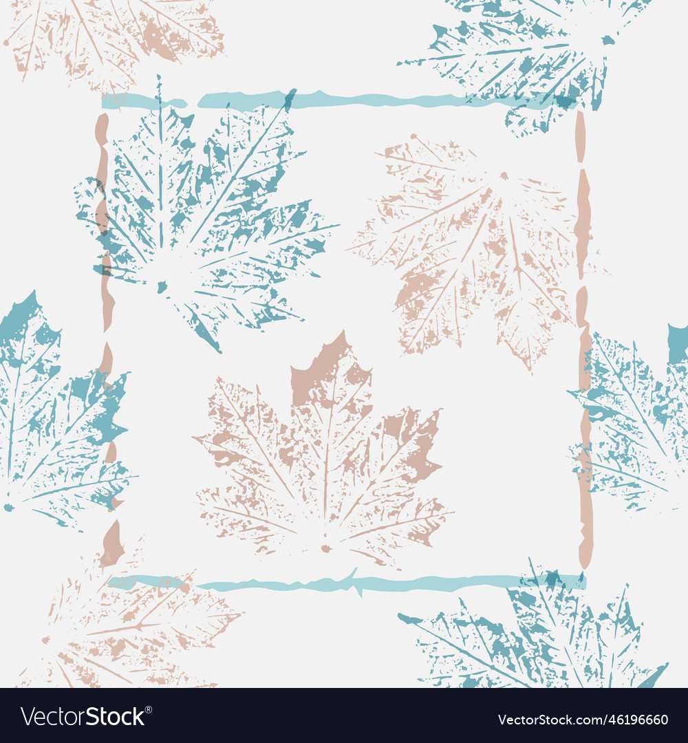 Maple leaf imprints in a seamless pattern