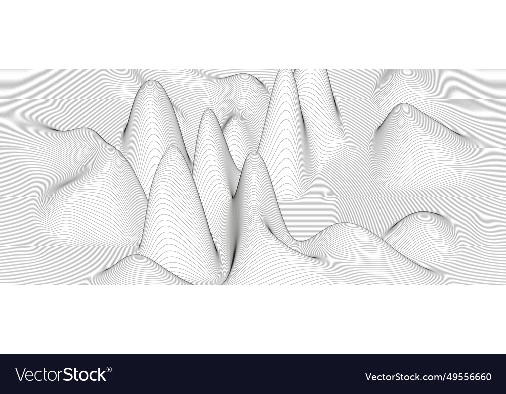 Monochrome sound line waves abstract background