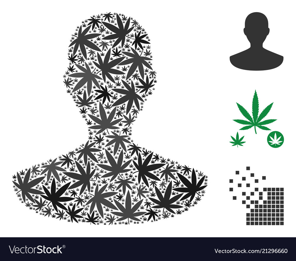 Person Mosaik von Marihuana vector image Person Mosaik von Marihuana