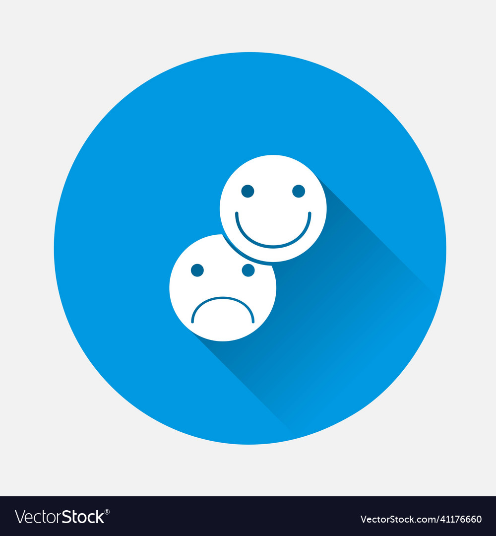 Phone icon with positive and negative emoticon